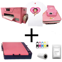 Kit rose XP600 Imprimante DTF A3 pour transfert thermique sur film PET avec four, encre, poudre et rouleau de film – Ensemble complet 13 pouces