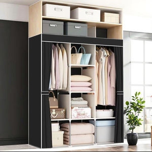 Armoire à portes coulissantes latérales pour dortoir, armoire stratifiée à assembler, petite armoire individuelle pour chambre de <span class=keywords><strong>location</strong></span>, penderie en tissu moderne - Product Image 4