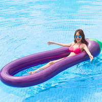 Flotteur gonflable en PVC en forme d'aubergine - Échantillons personnalisés de motifs pizza et ananas arc-en-ciel fabriqués en Chine