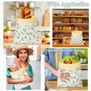 Borsa per il pane personalizzata <span class=keywords><strong>in</strong></span> tela di alta qualità per conservare la pagnotta con congelatore a cera d'api con chiusura rapida - Product Image 6