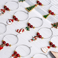 Charmes de verre à vin de Noël Objets décoratifs pour verres à tige pour dégustations de vin et décorations de vacances