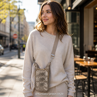Sac à bandoulière portable en PU rembourré pour bouteille d'eau, grande capacité, pour extérieur, sacoche de rangement pour épaule et cou, design détachable