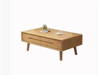 Table basse en bois massif de haute qualité, design nordique moderne et simple, pour petit appartement, meubles de salon, fabriqué en Chine