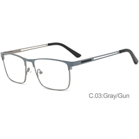 Montures de lunettes carrées classiques, monture optique en métal pour hommes 2025