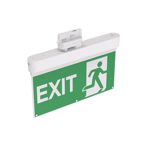 Cool White CE 24M LED Luz de emergencia-Señal de salida montada en riel para interiores, Ajuste rápido 220V IP20, SMD Litio Acrílico (Plástico) - Product Image 1