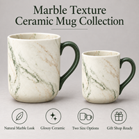 Mug en céramique à texture marbrée, vente en gros, aspect pierre naturelle, tasse à café en porcelaine pour la maison, le bureau, la boutique, motif personnalisé, couleur, boîte cadeau