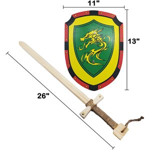 Jouet en <span class=keywords><strong>bois</strong></span> épée 2 bouclier et 2 combo jouet pour enfant - Product Image 5