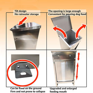 Distributeur automatique de nourriture <span class=keywords><strong>pour</strong></span> <span class=keywords><strong>chien</strong></span> JH-Mech Premium Tough 25 LBS, en acier inoxydable argenté, <span class=keywords><strong>pour</strong></span> l'extérieur, <span class=keywords><strong>pour</strong></span> <span class=keywords><strong>gros</strong></span> chiens, <span class=keywords><strong>pour</strong></span> croquettes - Product Image 3