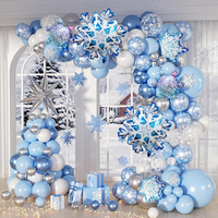 Vente directe d'usine - Kit d'arche de ballons en feuille d'aluminium et en latex sur le thème de l'hiver avec des flocons de neige pour les célébrations de Noël et du Nouvel An