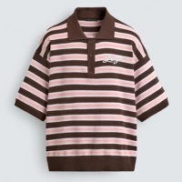 Polo en maille rayé rétro pour homme, logo brodé personnalisé, polo pour homme en maille vintage, pull polo pour homme