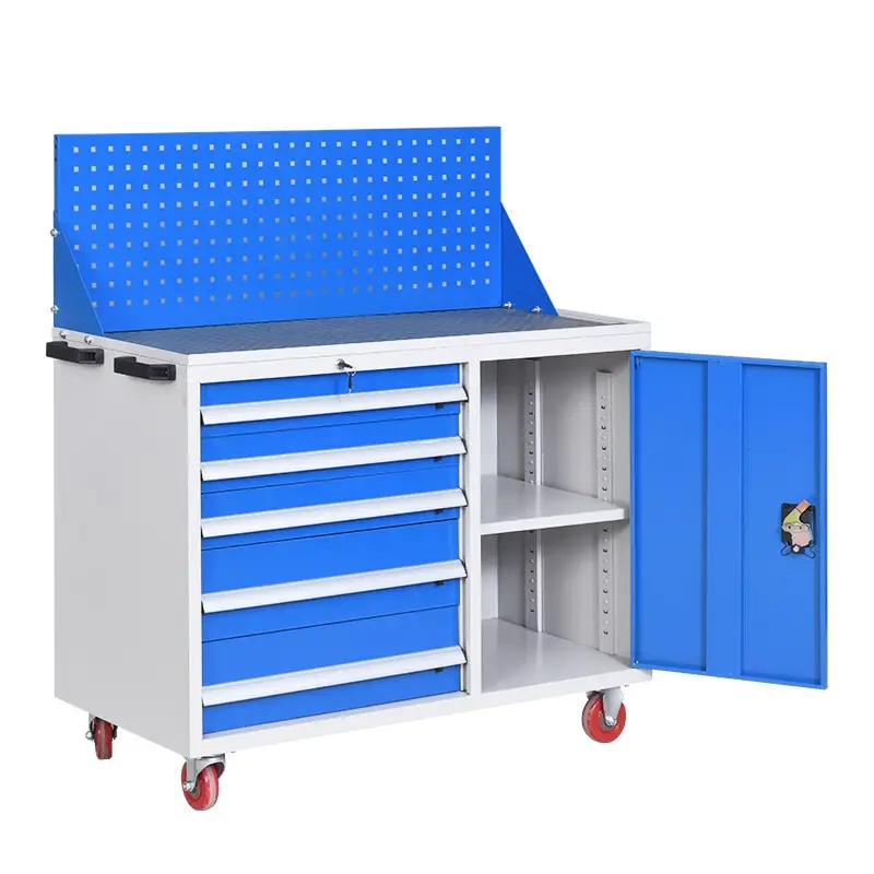 Factory direct sales rolling box, heavy-duty stainless steel toolbox, 5 drawers, workbench toolbox, handcart