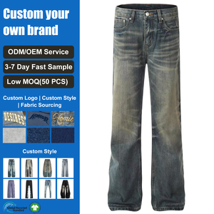 Jeans en denim selvedge pour hommes, coupe droite, délavés et usés, vente en gros - Product Image 1