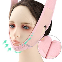 Masque Bandage Lifting Visage, Sangle de Contour Rose pour le Visage Entier, pour la Ligne de la Lèvre et le Menton, Bandeau Respirant Ajustable Effet Lifting en V OEM