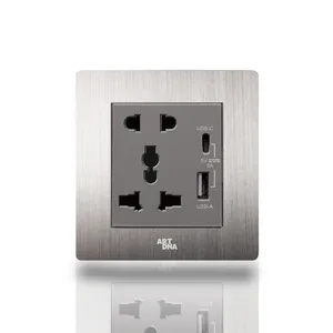 ARTDNA Wall Panel Easy Mount Electrical Sockets Usb Type A And C Fast Charge 5 Pin Double Socket