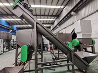 Ligne de lavage et de séchage de déchets plastiques 1000 kg/h, machine à laver les plastiques LDPE HDPE