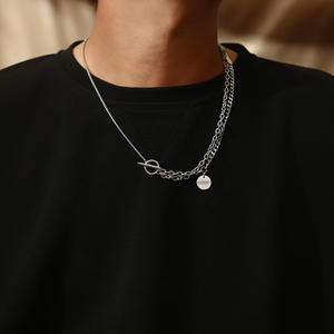 IMI Bakır Kolye Kolye Çift Katmanlı Çift Yığılmış Yaz Kız Erkek Hip Hop T-Shirt Zinciri YL670 - Product Image 3