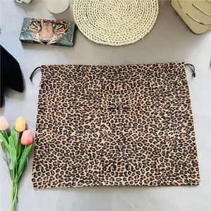 Women's Leopard Pattern <b>Dust</b> Bag for Handbags Travel Velvet Bag Drawstring <b>Dust</b>-proof Bag for <b>Cloth</b> - Product Image 1
