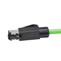 Câble série industriel M8 D Code 4 broches femelle Din Socket 180 degrés femelle RJ45 blindé câble de soudage à double extrémité Din