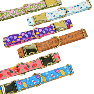 Usine en gros matériel en métal personnalisé accepter de luxe réglable concepteur mignon coeur impression coloré collier de chien de compagnie - Product Image 2