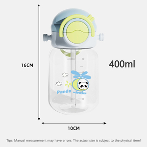 ขวดน้ำเด็กแบบพกพา OEM ODM 400 มล. ปราศจากสาร BPA ผลิตจาก Tritan ลายการ์ตูน สำหรับเด็กนักเรียน ขนาด 14 ออนซ์ พร้อมหลอดดูด ฝาปิด และสายสะพาย - Product Image 5
