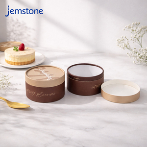 กล่องกระดาษคราฟท์ทรงกระบอกสำหรับขนมอบ เค้ก ของหวาน คุณภาพสำหรับอาหาร ออกแบบได้ตามต้องการ บรรจุภัณฑ์ทรงกระบอกสำหรับคุกกี้ ชีสเค้ก หรูหรา - Product Image 2