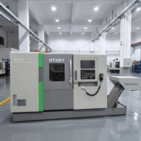 Tour horizontal à banc incliné robuste HT5MY, centre de tournage universel, machine-outil chinoise de haute précision Fanuc pour le métal