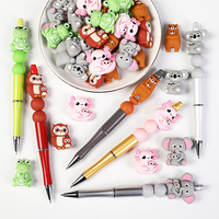 Neues Silikon-Cartoon-3D-Perlenset Niedliche Tier-Themen 3D-Perlenschmuck DIY-Zubehör Großpackung