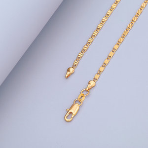 Collar Chapado en Oro de 18K, Cadena Plana de 2MM, Diseño Geométrico, Joyería de Moda Unisex, Regalo, Origen Yiwu - Product Image 2