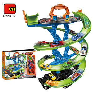 Pistas <span class=keywords><strong>de</strong></span> Carreras <span class=keywords><strong>de</strong></span> <span class=keywords><strong>Coches</strong></span> con 8 <span class=keywords><strong>Coches</strong></span> <span class=keywords><strong>de</strong></span> Aleación Fundida a Presión con Ruedas Libres, Pista <span class=keywords><strong>de</strong></span> Juguete para Niños con Estacionamiento - Product Image 2