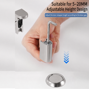 Butée de porte de sécurité robuste en zinc sans soudure, à fixation au sol, pour hôtels, durable et facile à installer - Product Image 3