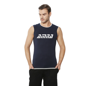 Camiseta lisa informal de cuello redondo para hombre, ropa de gimnasio, chaleco de Fitness - Product Image 4