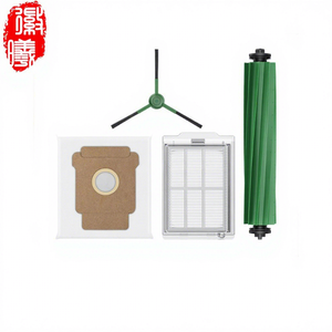 Brosse principale en caoutchouc, brosse d'angle latérale, filtre HEPA, <span class=keywords><strong>sac</strong></span> à poussière, compatible avec les robots aspirateurs IRobots Roombas Plus 405 / 505 Combo - Product Image 1