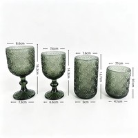 Gobelets en verre coloré en gros, verres à vin vintage gravés OEM pour l'hôtellerie, les bars et la fourniture de vaisselle événementielle