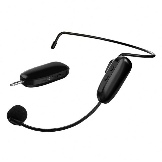 2.4G Wireless Headset Microphone System Loudspeaker for Teaching Meetings Tour Guide Noise Cancelling Light-weight Plastic