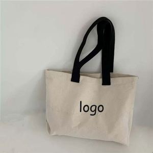 Custom Logo Printed Eco Friendly Reusable Canvas <b>Tote</b> <b>Bag</b> Shopping <b>with</b> <b>Pocket</b> - Product Image 1