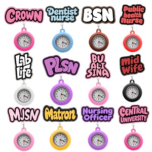 Nouvelle montre rétractable pour badge, en alliage, 40 mm, à quartz, pour infirmières et postes médicaux, avec plaque nominative personnalisable - Product Image 2