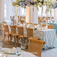 Vente en gros de chaise de salle à manger empilable à dossier en rotin de style rustique pour événement de mariage