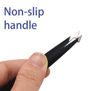 Pinzas Profesionales de Acero Inoxidable <span class=keywords><strong>con</strong></span> Punta Inclinada, Color Negro, para <span class=keywords><strong>Cejas</strong></span> y Pestañas, <span class=keywords><strong>con</strong></span> Logotipo Personalizado, Venta al por Mayor de Fábrica Lyder - Product Image 5