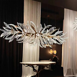 Splendido Lampadario a Foglia di Cristallo per Sala da Pranzo: Illuminazione Mozzafiato per Spazi Eleganti - Product Image 2