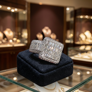 KIVORA'S Hot Popular <b>Cross</b> Hiphop Iced Out Baguette Prong Set D Color VVS Moissanite 925 <b>Silver</b> GRA Certified Cuban <b>Ring</b> - Product Image 3
