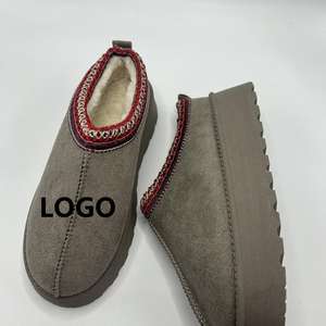 2025 העליון אגס מגפי שלג מגפי פרווה חם עבה נעלי בית תחתון מאפין עקב נעלי נשים - Product Image 2