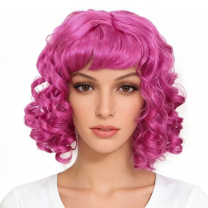 Peluca Rizada Morada para Fiesta de Carnaval MPW-0398, Pelucas Glamour Locks, Peluca Colonial - Product Image 1