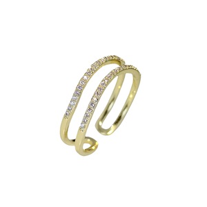 Anello Aperto Regolabile a Doppia Fila, Anello Minimalista da Donna - Product Image 1