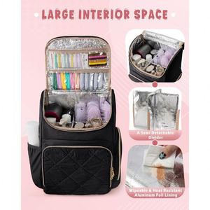 Nouvelle trousse de maquillage matelassée en diamant, grande capacité, portable, multifonctionnelle, pour les outils de soin des cheveux - Product Image 3