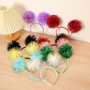 Serre-tête Lumineux Oreilles de Chat, Cerceau Cheveux Scintillant avec Pompons, Effet Néon Irisé Clignotant pour Fêtes Rave, Pâques, Ramadan, Cadeaux Festifs - Product Image 3