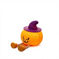 Veilleuse citrouille en silicone transfrontalière, petite lampe de chevet avec batterie intégrée et commande par bouton-poussoir, décoration de fête d'Halloween