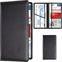 Porte-cartes d'immatriculation et d'assurance automobile en similicuir, organiseur de documents de véhicule à 6 compartiments pour boîte à gants