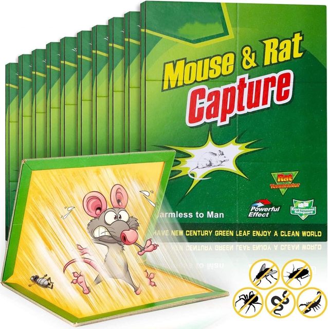 Glue Mouse Trap Sticky Boards - Non-Toxic Rodent Control for Home, Warehouse & Farm Use