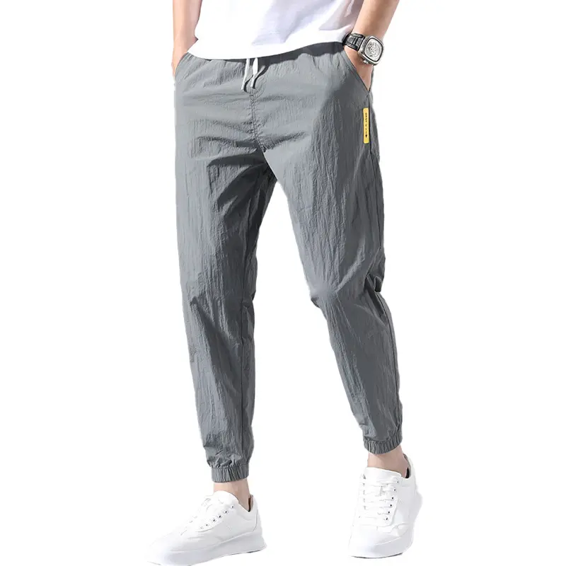 Summer Men's Casual Fashion Simple Nine-point Pants Loose Sweatpants Ultra-thin Waist Pants Men's Trousers