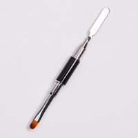 Ensemble de pinceaux professionnels pour gel à ongles à double embout en silicone avec manche en bois, étiquette privée, vente en gros
